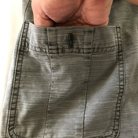 Anthropologie Pilcro Pencil Mini Skirt Women 0 Blue Belted Pocket Preppy 16805 - Picture 9 of 13